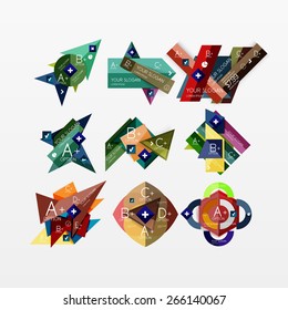 Infografische Papiergrafik-Weblayouts mit Beispieltext
