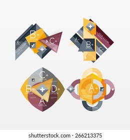 Paper graphics infographic web layouts with sample text