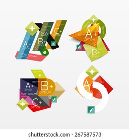 Paper graphics infographic web layouts with sample text