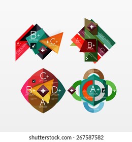 Paper graphics infographic web layouts with sample text