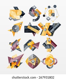 Paper graphics infographic web layouts with sample text