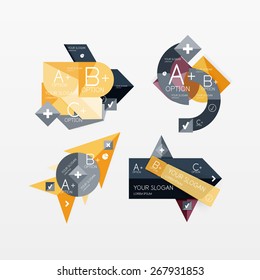 Paper graphics infographic web layouts with sample text