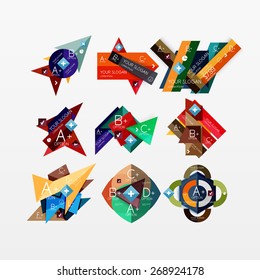 Paper graphics infographic web layouts with sample text