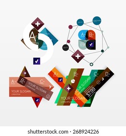 Paper graphics infographic web layouts with sample text