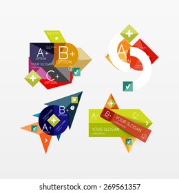 Paper graphics infographic web layouts with sample text