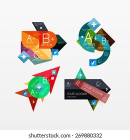 Paper graphics infographic web layouts with sample text