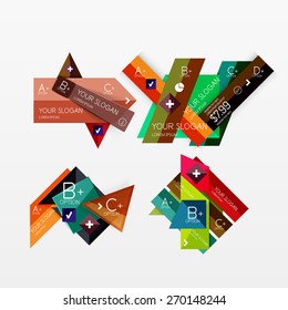 Paper graphics infographic web layouts with sample text