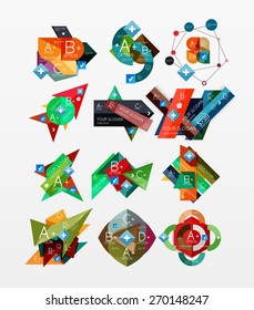 Paper graphics infographic web layouts with sample text