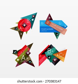 Diseño web de infografía de gráficos de papel con texto de ejemplo