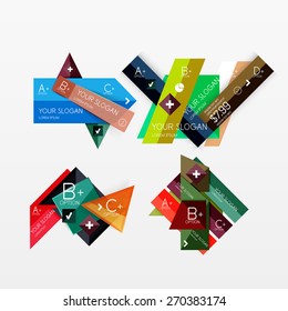 Paper graphics infographic web layouts with sample text
