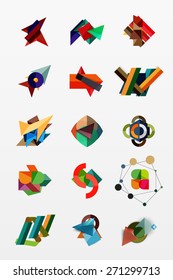 Paper graphics infographic web layouts with sample text