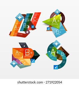 Diseño web de infografía de gráficos de papel con texto de ejemplo