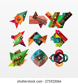 Paper graphics infographic web layouts with sample text