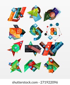 Paper graphics infographic web layouts with sample text