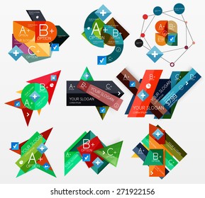 Diseño web de infografía de gráficos de papel con texto de ejemplo