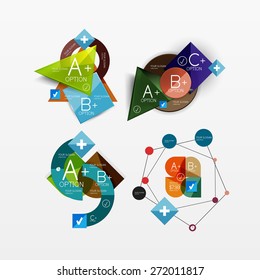 Paper graphics infographic web layouts with sample text