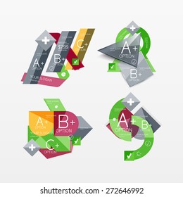Paper graphics infographic web layouts with sample text