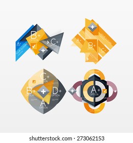 Paper graphics infographic web layouts with sample text