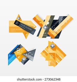Infografische Papiergrafik-Weblayouts mit Beispieltext