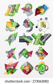 Paper graphics infographic web layouts with sample text
