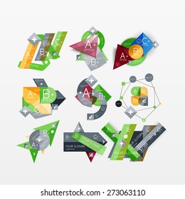 Paper graphics infographic web layouts with sample text
