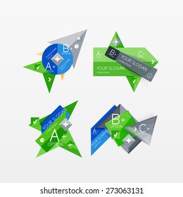 Paper graphics infographic web layouts with sample text