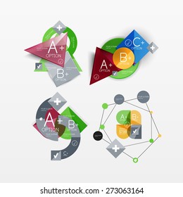 Paper graphics infographic web layouts with sample text