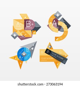 Paper graphics infographic web layouts with sample text