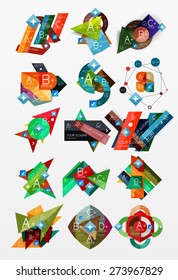 Paper graphics infographic web layouts with sample text