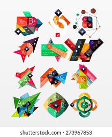 Paper graphics infographic web layouts with sample text