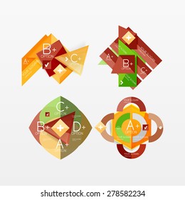 Paper graphics infographic web layouts with sample text