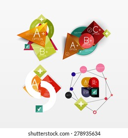 Paper graphics infographic web layouts with sample text