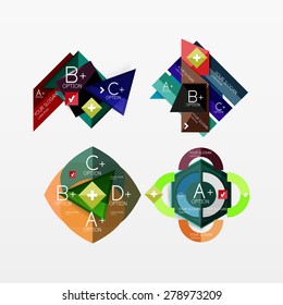 Paper graphics infographic web layouts with sample text