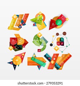 Paper graphics infographic web layouts with sample text