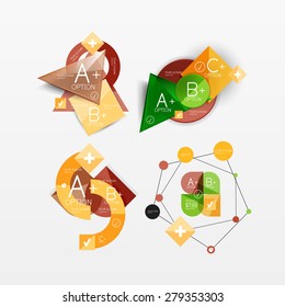 Paper graphics infographic web layouts with sample text
