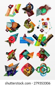 Paper graphics infographic web layouts with sample text
