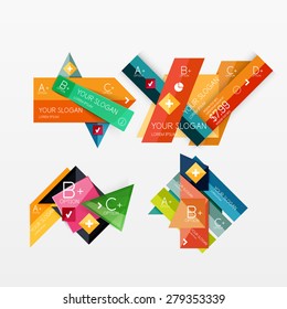 Paper graphics infographic web layouts with sample text