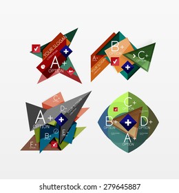 Paper graphics infographic web layouts with sample text