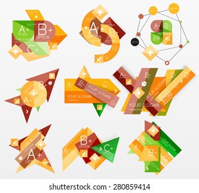 Diseño web de infografía de gráficos de papel con texto de ejemplo