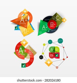 Diseño web de infografía de gráficos de papel con texto de ejemplo