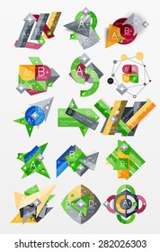 Paper graphics infographic web layouts with sample text