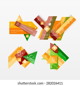 Paper graphics infographic web layouts with sample text
