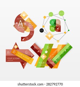 Diseño web de infografía de gráficos de papel con texto de ejemplo