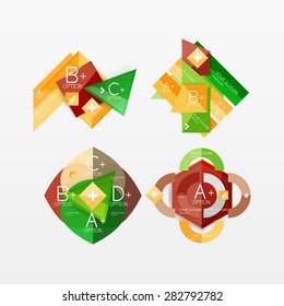 Paper graphics infographic web layouts with sample text