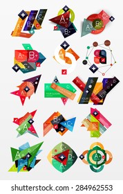 Paper graphics infographic web layouts with sample text