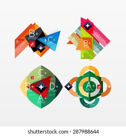 Paper graphics infographic web layouts with sample text