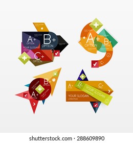 Paper graphics infographic web layouts with sample text