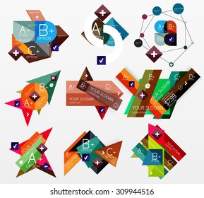 Paper graphics infographic web layouts with sample text