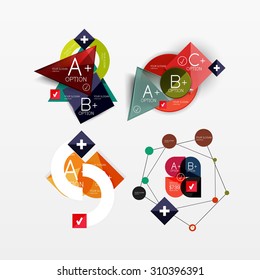 Paper graphics infographic web layouts with sample text