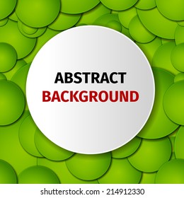 Paper green circle banner with drop shadows. Vector illustration